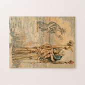 ヴィンテージの米国市民彫像の自由共和国のアンティーク ジグソーパズル (横)