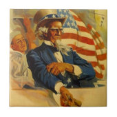 ヴィンテージの米国市民海軍海軍少尉候補生の愛国心が強いタイル タイル (正面)