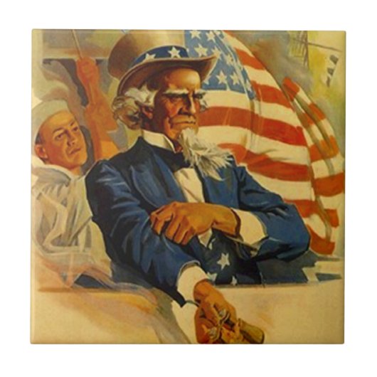 ヴィンテージの米国市民海軍海軍少尉候補生の愛国心が強いタイル タイル (正面)