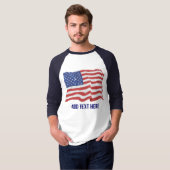 ヴィンテージの米国旗のカスタム Tシャツ (正面フル)