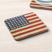ヴィンテージの米国旗のコルクのコースター コースター (左側)