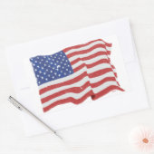 ヴィンテージの米国旗のステッカー 長方形シール (封筒)