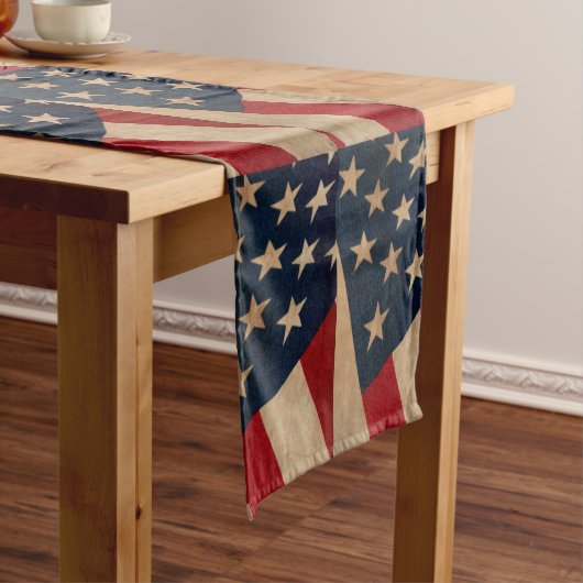 ヴィンテージの米国旗のテーブルのランナー ショートテーブルランナー (インサイチュ)