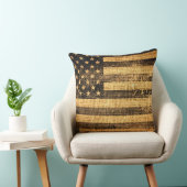 ヴィンテージの米国旗のバーラップのリネン素朴なジュート クッション (椅子)