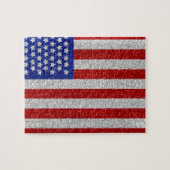 ヴィンテージの米国旗のパズル ジグソーパズル (横)