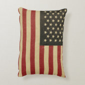 ヴィンテージの米国旗 アクセントクッション (裏面(縦))