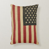 ヴィンテージの米国旗 アクセントクッション (正面(垂直))