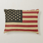 ヴィンテージの米国旗 アクセントクッション (裏面)