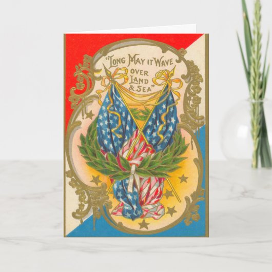 ヴィンテージの米国旗 カード (正面)