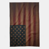 ヴィンテージの米国旗 キッチンタオル (縦)