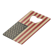 ヴィンテージの米国旗 クレジットカード栓抜き (正面アングル)