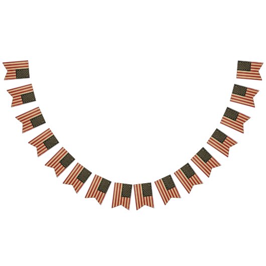 ヴィンテージの米国旗 バンティングフラッグ (全)