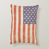 ヴィンテージの米国旗-枕 アクセントクッション (裏面(縦))