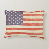 ヴィンテージの米国旗-枕 アクセントクッション (裏面)