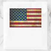 ヴィンテージの米国旗 長方形シール (バッグ)