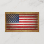 ヴィンテージの米国旗w/Customの文字 名刺 (裏面)