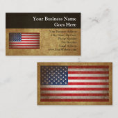 ヴィンテージの米国旗w/Customの文字 名刺 (正面/裏面)