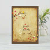 ヴィンテージの紅葉の秋の結婚式招待状 招待状 (スタンド正面)