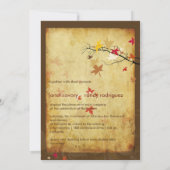 ヴィンテージの紅葉の秋の結婚式招待状 招待状 (裏面)