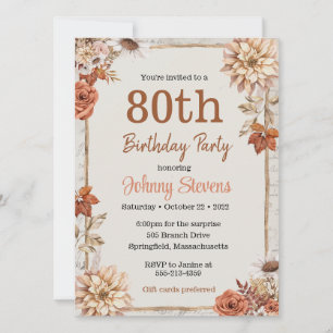 ヴィンテージの紅葉の誕生日パーティー カード