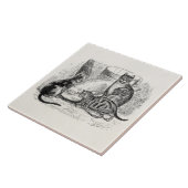 ヴィンテージの納屋猫の19世紀猫のイラストレーションのテンプレート タイル (側面)