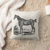 ヴィンテージの純血種の馬の乗馬のパーソナライズ クッション (ブランケット)