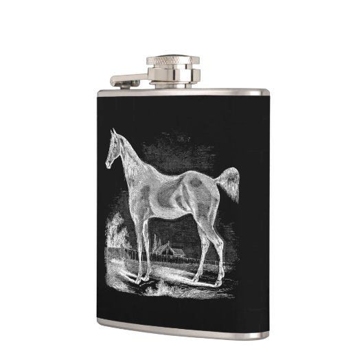 ヴィンテージの純血種の馬の乗馬のパーソナライズ フラスク (左)