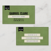 ヴィンテージの紙およびリボン-緑 名刺 (正面/裏面)