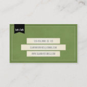 ヴィンテージの紙およびリボン-緑 名刺 (裏面)