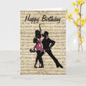 ヴィンテージの紙の社交ダンスのダンサー カード (黄色い花)