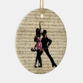 ヴィンテージの紙の社交ダンスのダンサー セラミックオーナメント (右)