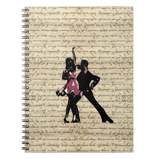ヴィンテージの紙の社交ダンスのダンサー ノートブック (正面)