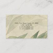 ヴィンテージの紙の穏やかな水彩画の葉 名刺 (裏面)