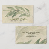 ヴィンテージの紙の穏やかな水彩画の葉 名刺 (正面/裏面)