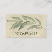 ヴィンテージの紙の穏やかな水彩画の葉 名刺 (正面)