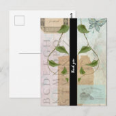 ヴィンテージの紙ものコラージュの感謝の気持ち ポストカード (正面/裏面)