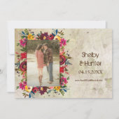 ヴィンテージの素朴で古いトラックの粋な写真の結婚式 招待状 (裏面)