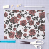 ヴィンテージの素朴で赤いバラ 薄葉紙 (クラフト)