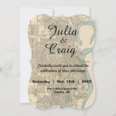 ヴィンテージの素朴なオマハNEの地図の結婚式招待状 招待状 (裏面)