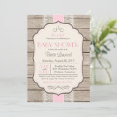ヴィンテージの素朴なシャワーの招待状、ベビーまたはブライダル 招待状 (スタンド正面)