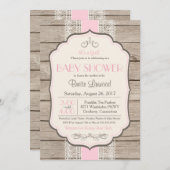 ヴィンテージの素朴なシャワーの招待状、ベビーまたはブライダル 招待状 (正面/裏面)