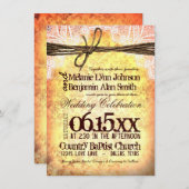 ヴィンテージの素朴なタイポグラフィの結婚式招待状 招待状 (正面/裏面)