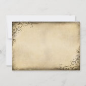 ヴィンテージの素朴なピンクの牡丹で日付カードを保存 セーブザデート (裏面)