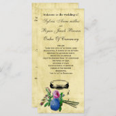 ヴィンテージの素朴なメーソンの瓶結婚式 プログラム (正面/裏面)