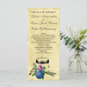 ヴィンテージの素朴なメーソンの瓶結婚式 プログラム (スタンド正面)