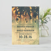 ヴィンテージの素朴なヤナギの木は結婚式の招待をつけます 招待状 (スタンド正面)