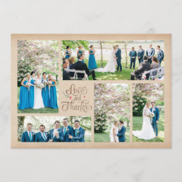 ヴィンテージの素朴な写真のコラージュのサンキューカード サンキューカード