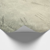 ヴィンテージの素朴な時計の原稿パターン ラッピングペーパー (角)