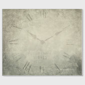 ヴィンテージの素朴な時計の原稿パターン ラッピングペーパー (フラット)
