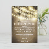 ヴィンテージの素朴な木のリハーサルの夕食の招待状 招待状 (スタンド正面)